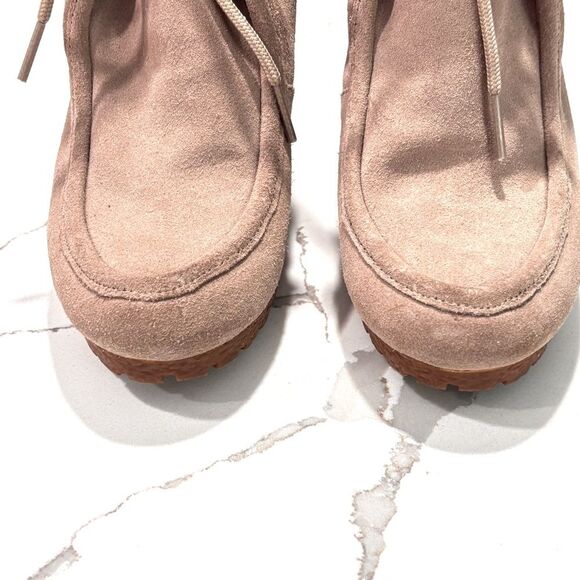 MICHAEL Michael Kors | Rory Boot Chukka Wedge Lace Up Sand Taupe Suede Size 5 - Picture 3 of 15